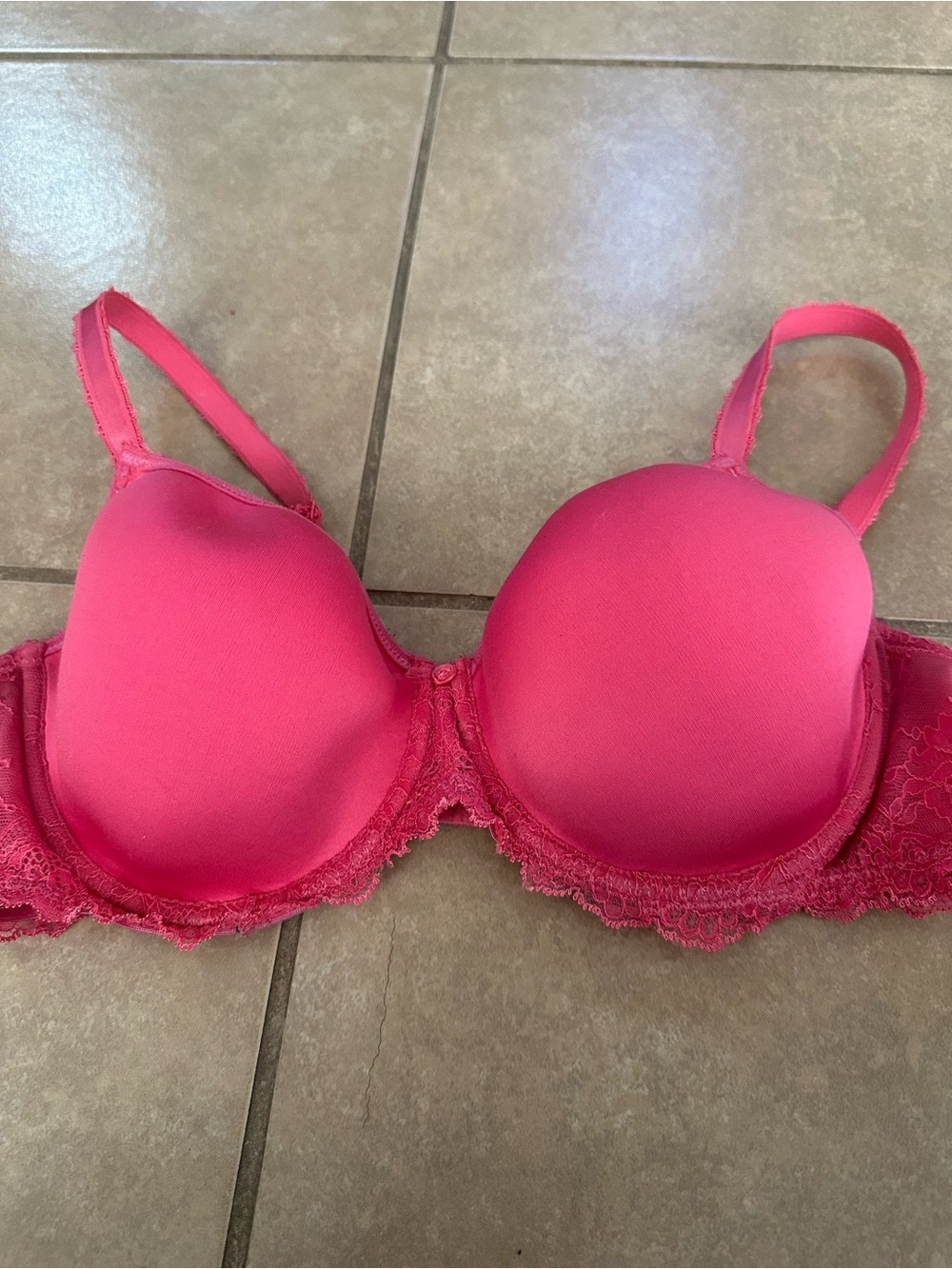 Wacoal Bra 38C Pink Lined Underwire Lace Trim Excellent Condition - Picture 2 of 6